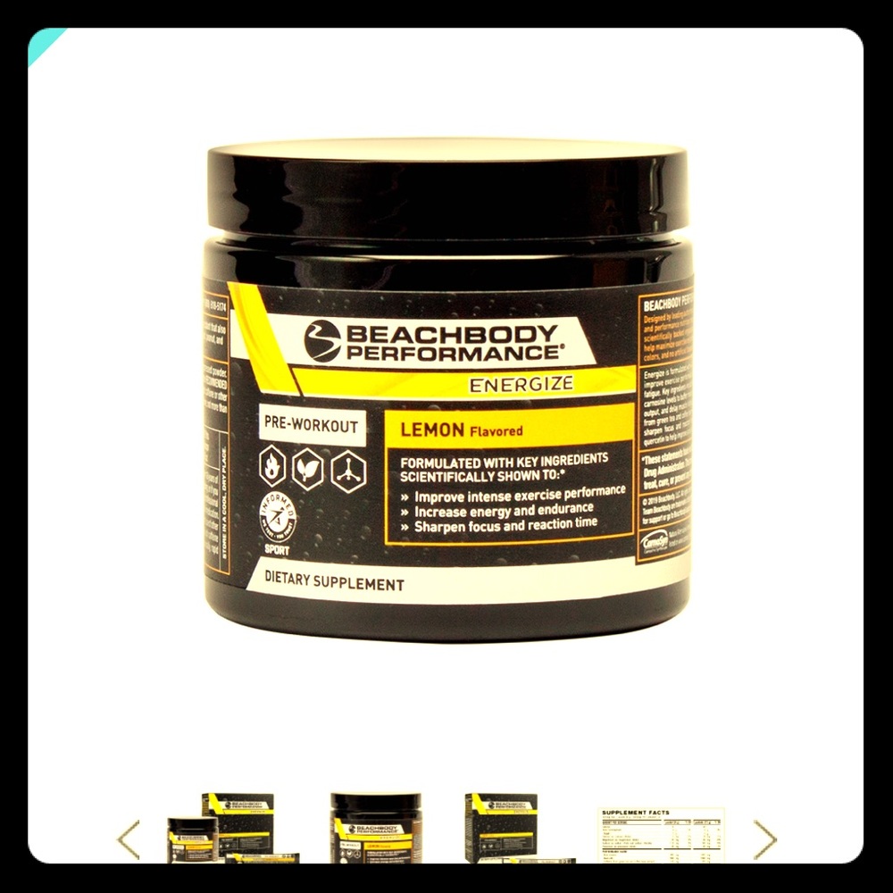 2x Beachbody Energize Pre-Workout Lemon